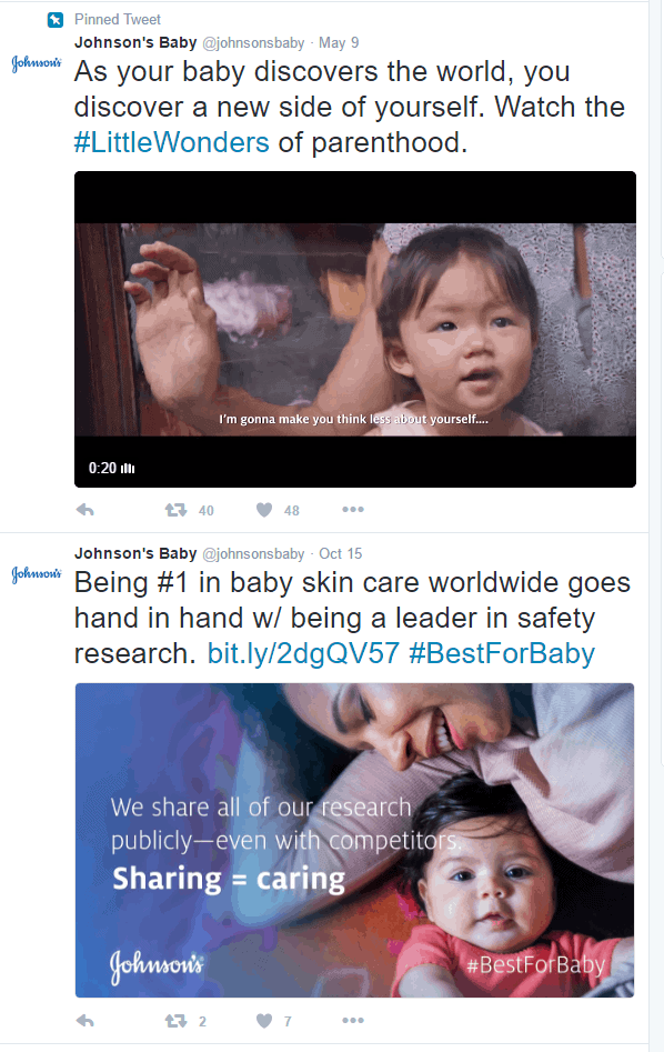 johnson's baby twitter feed